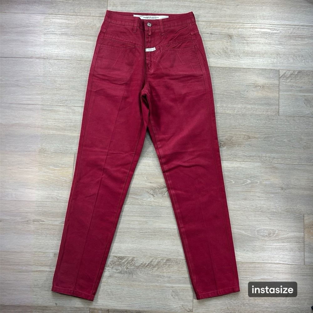 Vintage Marithe Girbaud Francois Size 7/8 Red High-Rise Tapered Jeans 90s - Picture 2 of 14